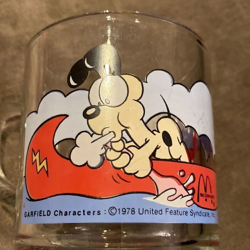 Vintage‎ 1978 Anchor Hocking Garfield Glass Mug Jim Davis McDonalds Made in USA